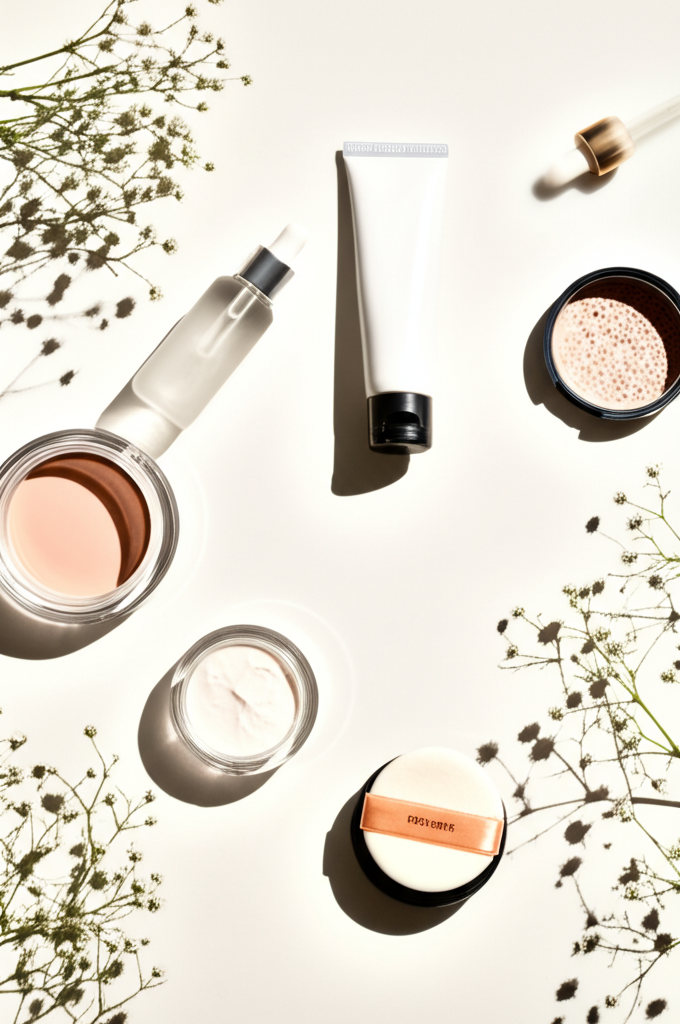 Collection de produits de beauté